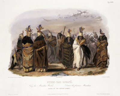 Ptihn-Tak-Ochata, Dance of the Mandan Women, plate 28 from Volume 1 of 